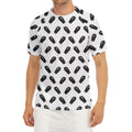 Black And White Coffin Pattern Print Men's Short Sleeve Rash Guard