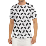 Black And White Coffin Pattern Print Men's Short Sleeve Rash Guard