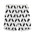 Black And White Coffin Pattern Print Men's Athletic Shorts
