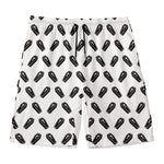 Black And White Coffin Pattern Print Men's Swim Trunks