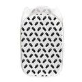Black And White Coffin Pattern Print Mesh Laundry Hamper