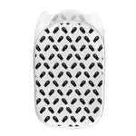 Black And White Coffin Pattern Print Mesh Laundry Hamper