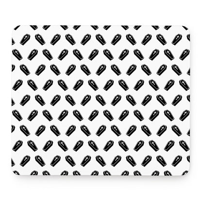 Black And White Coffin Pattern Print Mouse Pad