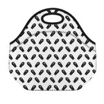 Black And White Coffin Pattern Print Neoprene Lunch Bag