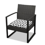 Black And White Coffin Pattern Print Outdoor Seat Cushion Cover