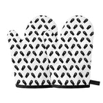 Black And White Coffin Pattern Print Oven Mitts