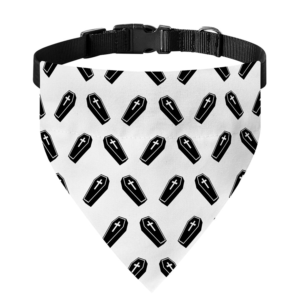 Black And White Coffin Pattern Print Over The Collar Dog Bandana