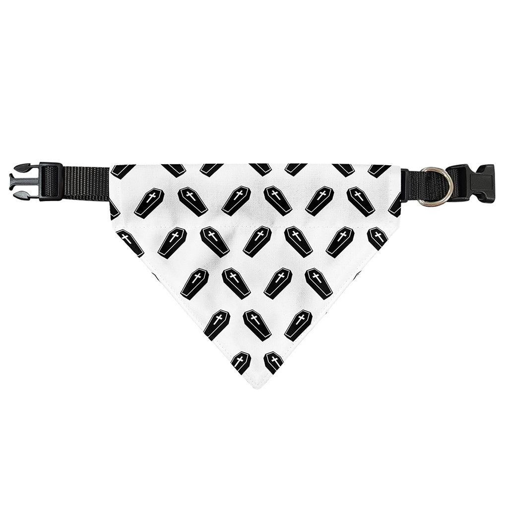 Black And White Coffin Pattern Print Over The Collar Dog Bandana