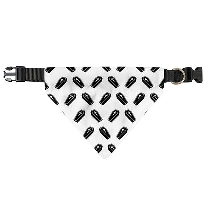 Black And White Coffin Pattern Print Over The Collar Dog Bandana