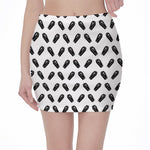 Black And White Coffin Pattern Print Pencil Mini Skirt