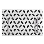 Black And White Coffin Pattern Print Placemat