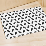 Black And White Coffin Pattern Print Polyester Doormat