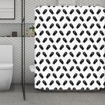 Black And White Coffin Pattern Print Polyester Shower Curtain