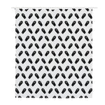 Black And White Coffin Pattern Print Polyester Shower Curtain