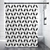 Black And White Coffin Pattern Print Premium Shower Curtain