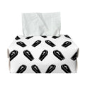 Black And White Coffin Pattern Print Rectangle Tissue Box Cover