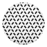 Black And White Coffin Pattern Print Round Blanket