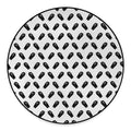 Black And White Coffin Pattern Print Round Floor Mat