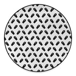 Black And White Coffin Pattern Print Round Floor Mat