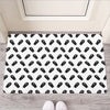 Black And White Coffin Pattern Print Rubber Doormat