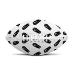 Black And White Coffin Pattern Print Rugby Ball