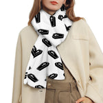 Black And White Coffin Pattern Print Scarf