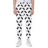 Black And White Coffin Pattern Print Scuba Joggers