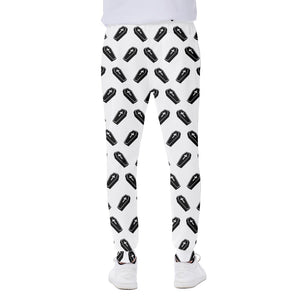 Black And White Coffin Pattern Print Scuba Joggers