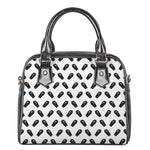 Black And White Coffin Pattern Print Shoulder Handbag