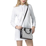 Black And White Coffin Pattern Print Shoulder Handbag