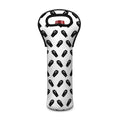Black And White Coffin Pattern Print Single Neoprene Wine Tote