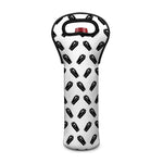 Black And White Coffin Pattern Print Single Neoprene Wine Tote