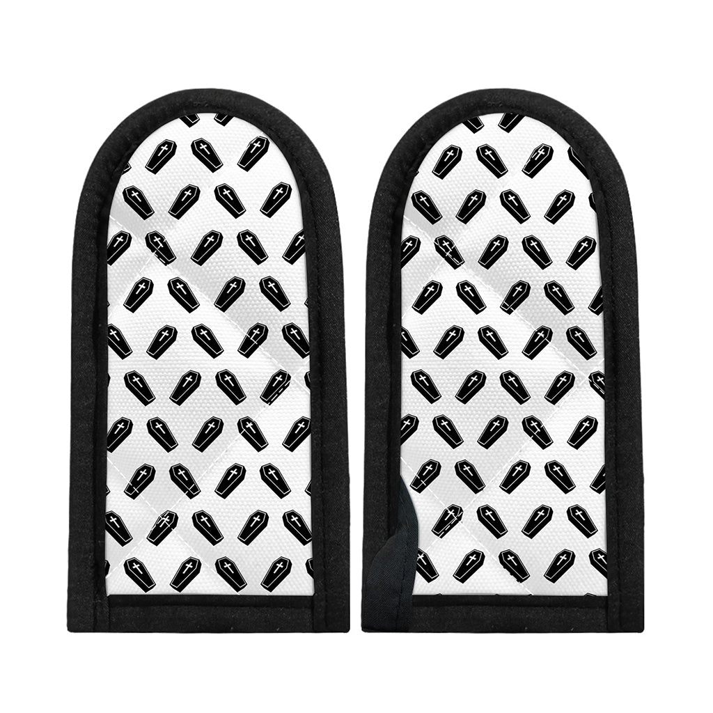 Black And White Coffin Pattern Print Skillet Handle Cover
