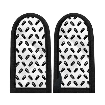 Black And White Coffin Pattern Print Skillet Handle Cover