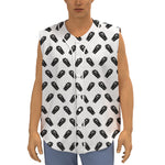 Black And White Coffin Pattern Print Sleeveless Baseball Jersey