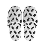 Black And White Coffin Pattern Print Slippers