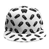 Black And White Coffin Pattern Print Snapback Cap