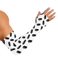 Black And White Coffin Pattern Print Sun Protection Arm Sleeves