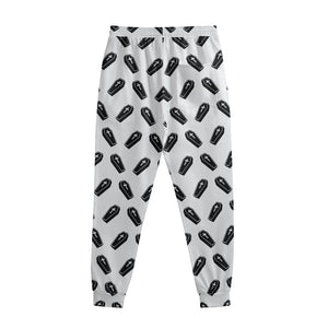 Black And White Coffin Pattern Print Sweatpants