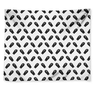 Black And White Coffin Pattern Print Tapestry