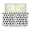 Black And White Coffin Pattern Print Tier Curtains