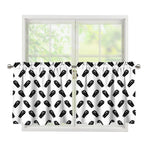 Black And White Coffin Pattern Print Tier Curtains