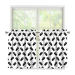 Black And White Coffin Pattern Print Tier Curtains