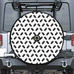 Black And White Coffin Pattern Print Tire Cover With Camera Hole