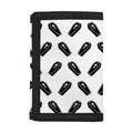 Black And White Coffin Pattern Print Trifold Wallet