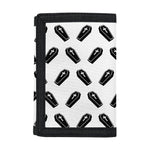 Black And White Coffin Pattern Print Trifold Wallet