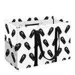 Black And White Coffin Pattern Print Utility Tote Bag