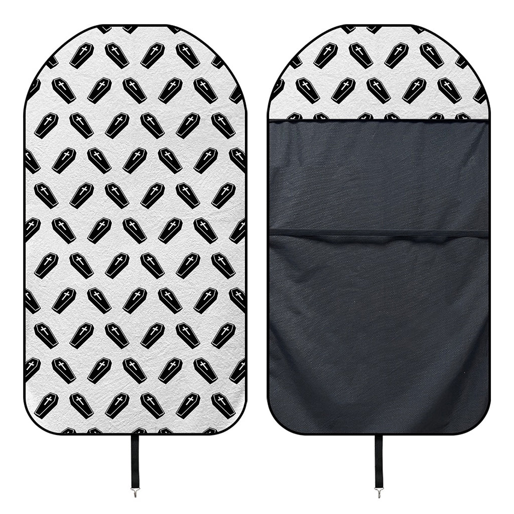 Black And White Coffin Pattern Print Waterproof Car Seat Cover