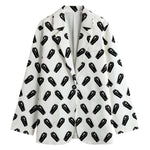 Black And White Coffin Pattern Print Women's Blazer