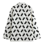 Black And White Coffin Pattern Print Women's Blazer